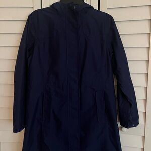 L.L. Bean Deep Blue Hooded Trench Coat